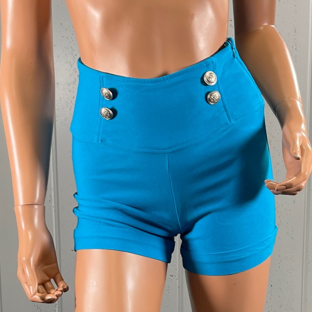 *Redfox Junior’s Blue high Waist Shorts Sz M